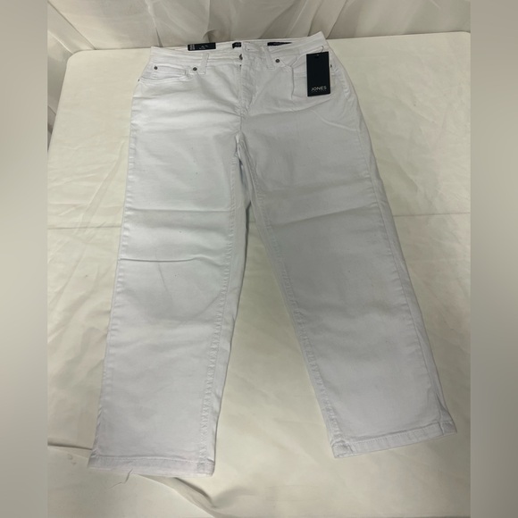 Jones New York Woman’s White Capri Jeans Size 10 Lexington Capri NWT - Picture 1 of 6